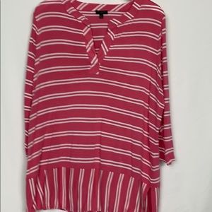 Talbots pink/white striped top size 1X